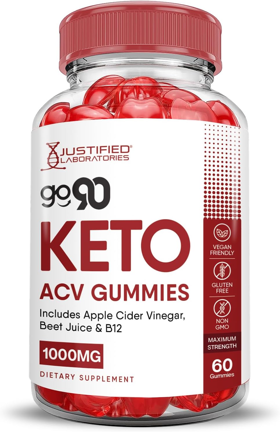 (2 Pack) Go 90 Keto ACV Gummies Advanced Formula 1000MG Go90 Keto Gummies Apple Cider Vinegar Formulated with Pomegranate Beet Juice Powder B12 Vegan Non GMO 120 Gummys