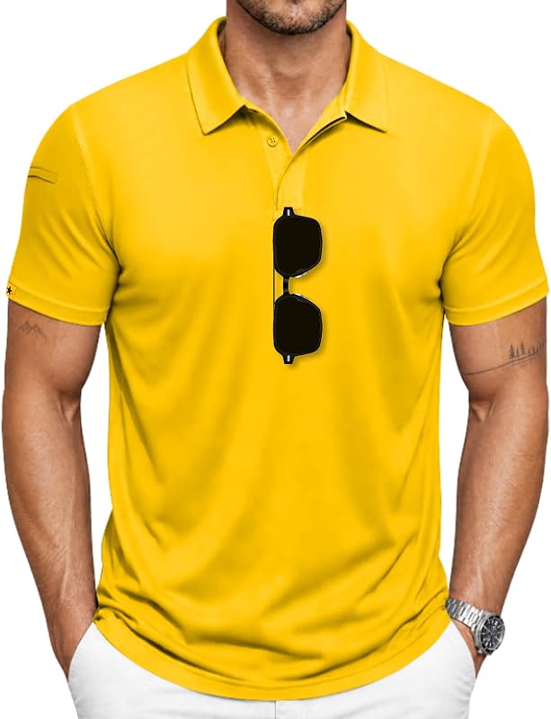 SCODI Mens Polo Shirts Short Sleeve Athletic Casual Golf Collared T-Shirt | Big & Tall, Quick Drying, Breathable, Moisture Wicking, Stretch, Soft, Ideal for Golf, Tennis, Outdoor, Tactical, Daily, Work