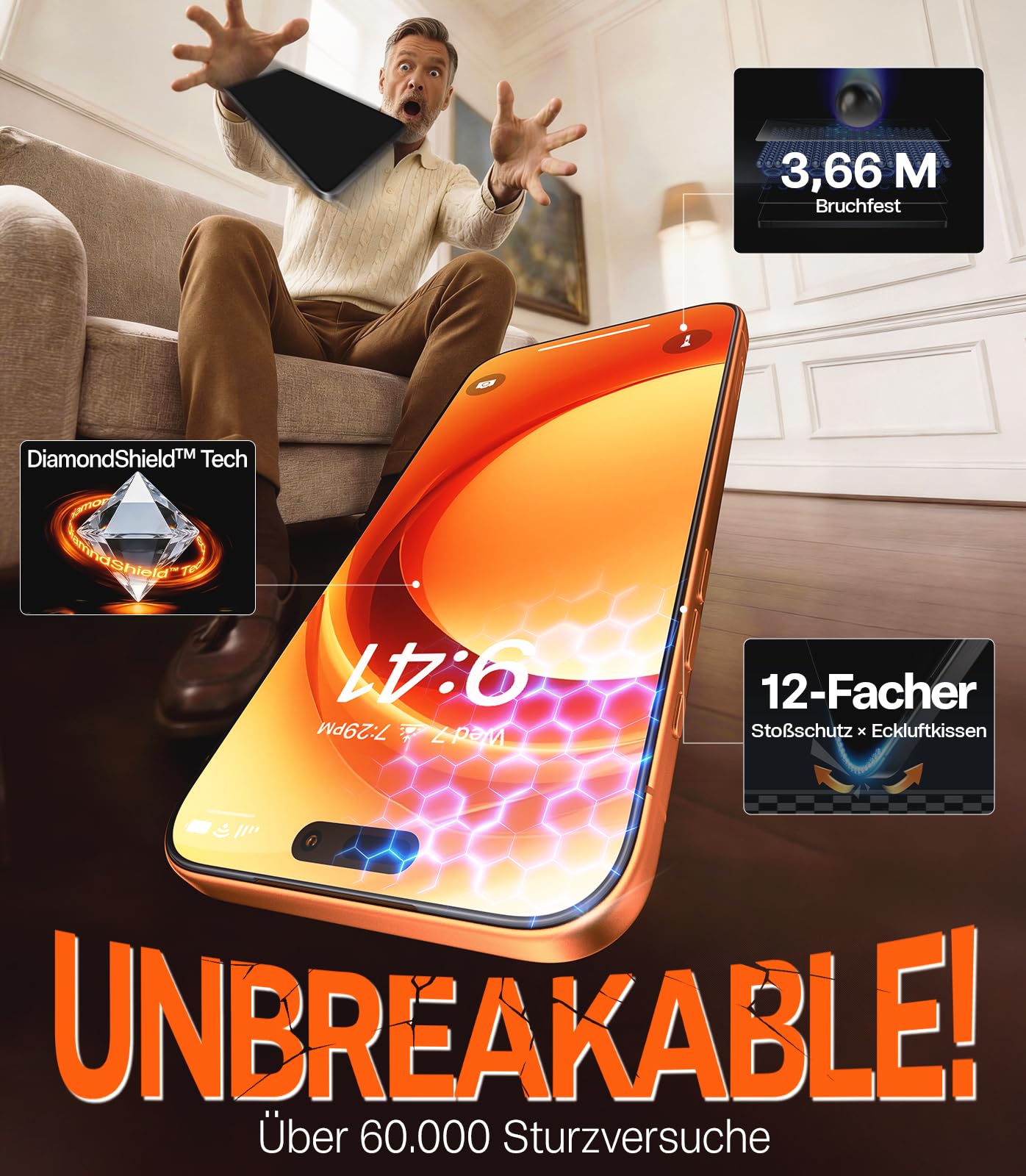 TORRAS für iPhone 17 Pro Hülle + Panzerglas,Ostand Q3 Rugg Hülle Extrem Rutschfest mit 360°-Ständer für MagSafe + 2 Stück 9H+ Schutzfolie, 3D Full Screen, Auto-Montage, Kratzfest