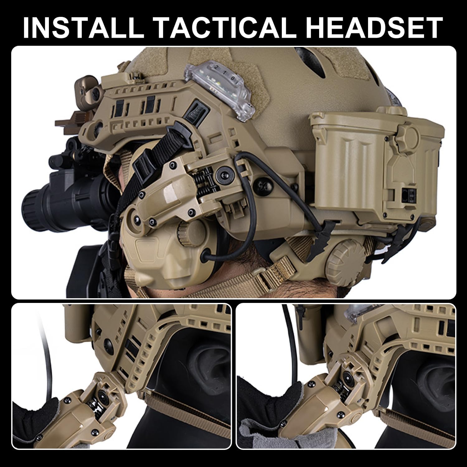 Tactical Helmet ARC Side Rail, Airsoft Tactical Gear Modular Rail System for Fast Helmets, Lights, Cameras, Battery Boxes, Tactical Headphones and Respirators