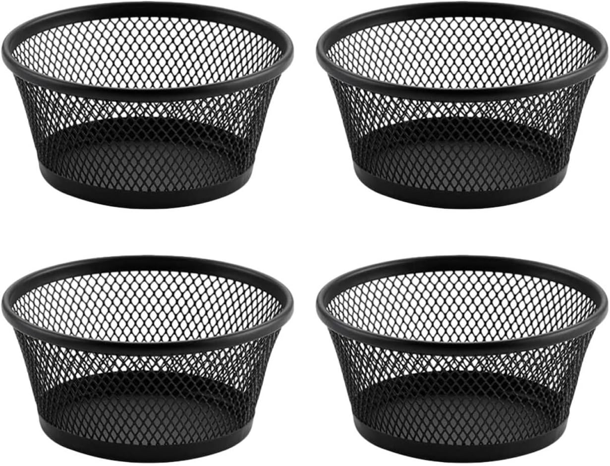 4pcs Iron Mesh Paperclip Dispensers Desk Organizers Storage Office Supplies