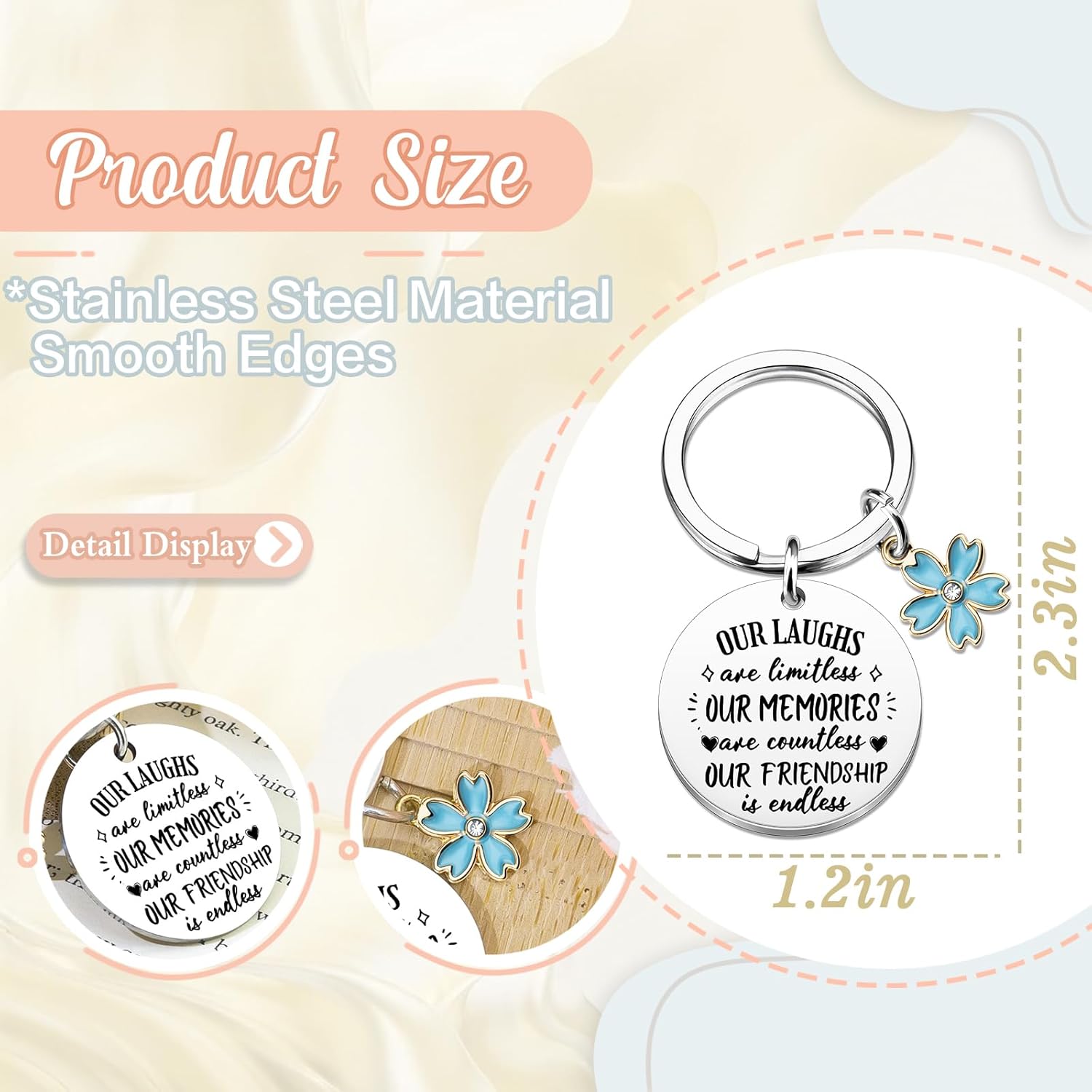 Friendship Gifts for Women Best Friend Keychain Birthday Gifts for Women Friends Friendship Keychain Gift for Teen Girls Best Friend Bestie - Image 7