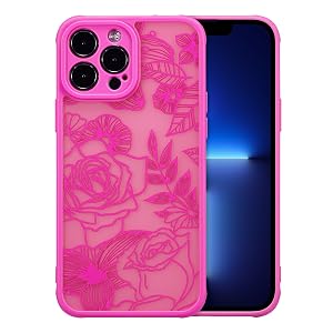 XIZYO for iPhone 13 Pro Max Case Floral Rose Cute Phone Case for Women Girls Aesthetic Pattern Print