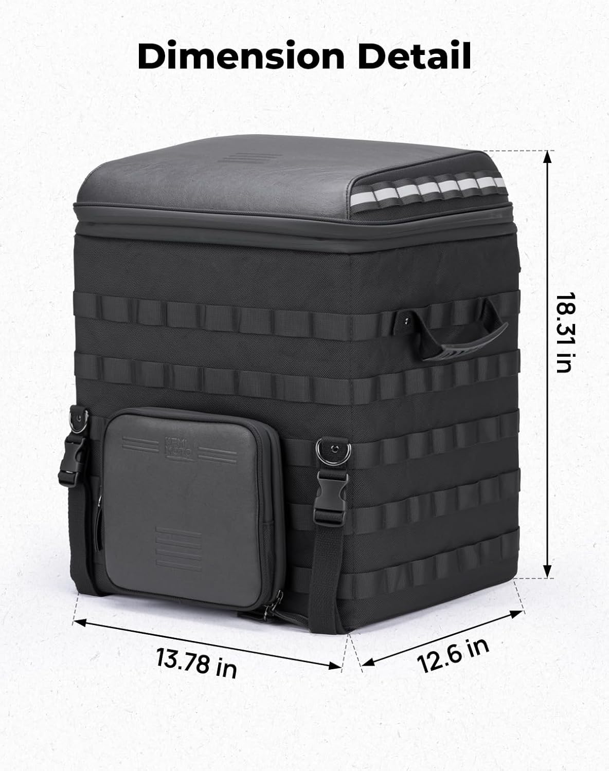 KEMIMOTO Folding Motorcycle Sissy Bar Tail Bag with Quick Access Window Expandable 53-60L Backrest Travel Luggage Helmet Bag for Touring Adventures Road King Road Glide Street Glide Softail Dyna