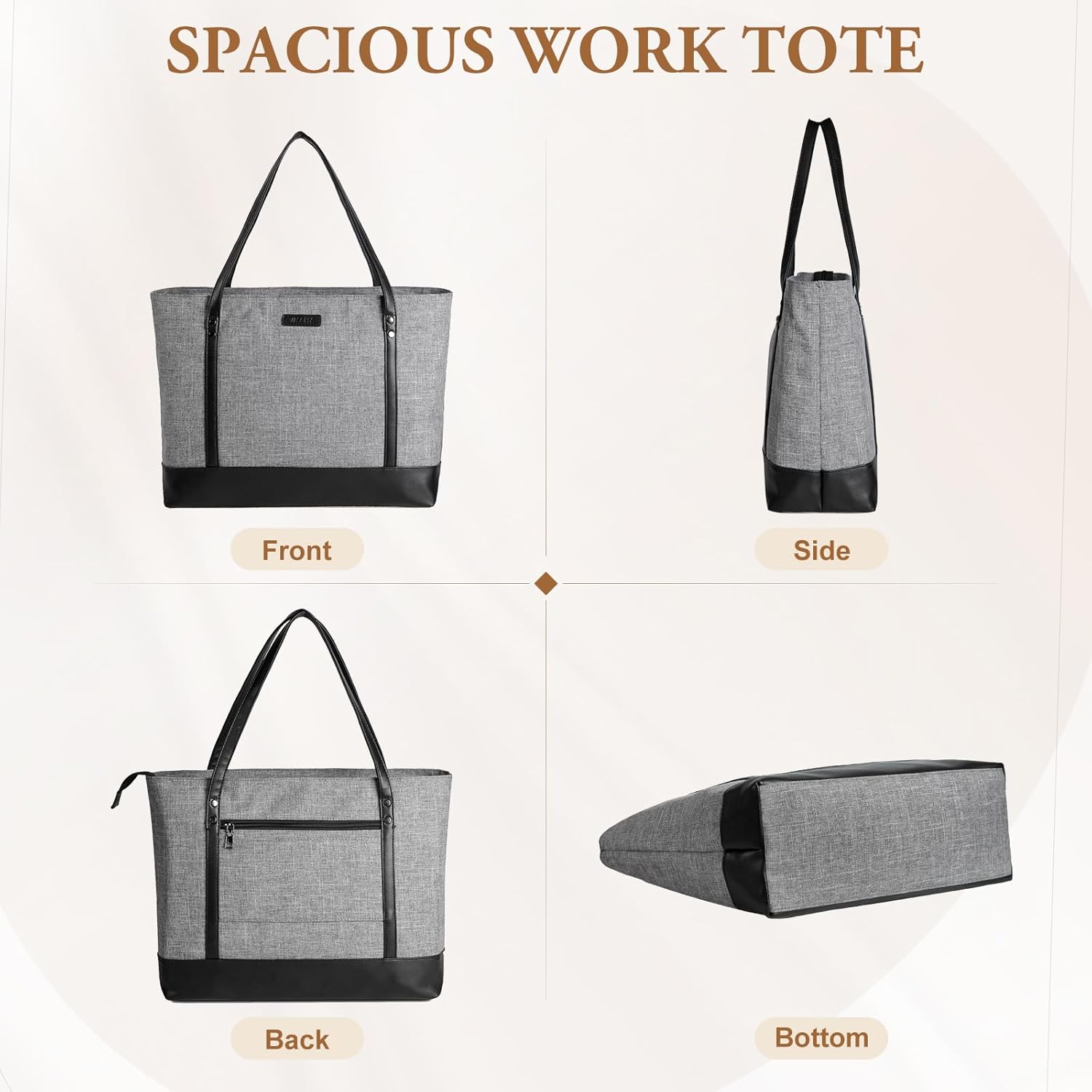VASCHY Laptop Tote Bag for Women, Large 15.6inch Computer Teacher Bag Purse Briefcase for Travel,Work,Business,Office