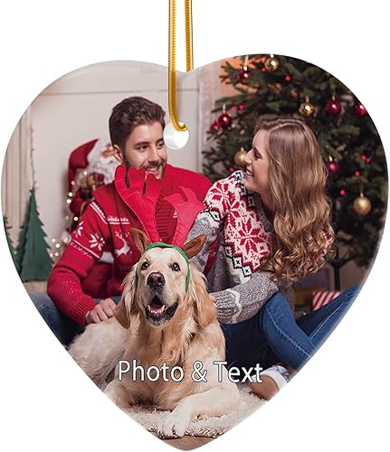 Bemaystar Adornos de Navidad personalizados con foto 2023 Adornos personalizados de imagen y texto para Navidad 2023, regalo personalizado de