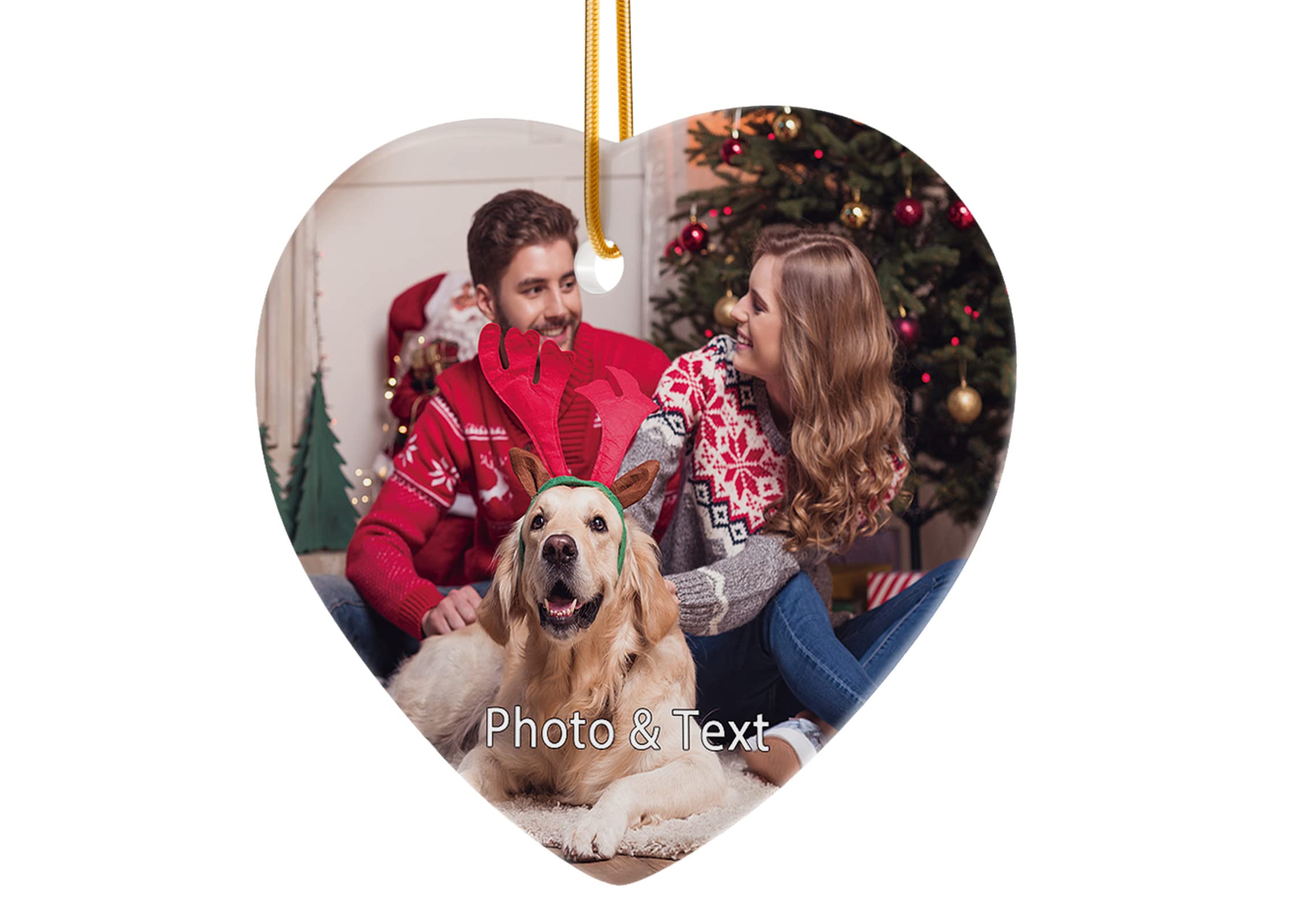 Adornos de Navidad personalizados con foto 2023 – Adornos de imagen y texto personalizados para Navidad 2023, decoración de árbol de Navidad de cerámica personalizada regalo para niños, adultos,