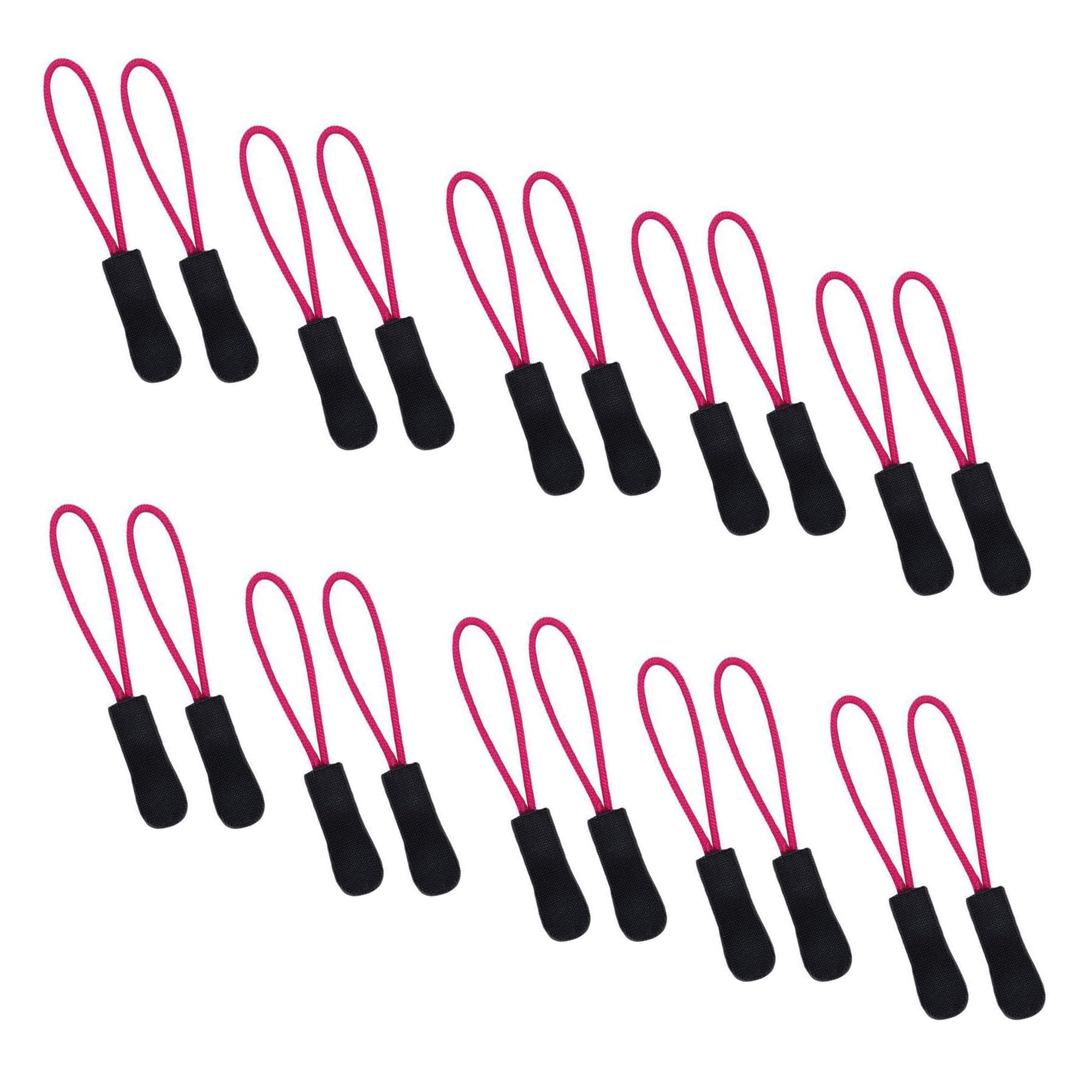 JOSDIOX 20Pcs Replacement Zipper Black Rose Red Bag Zipper Pull Pull Cord Extender for Backpacks, Jackets, Luggage, Purses, Handbags，Pants, Boots,