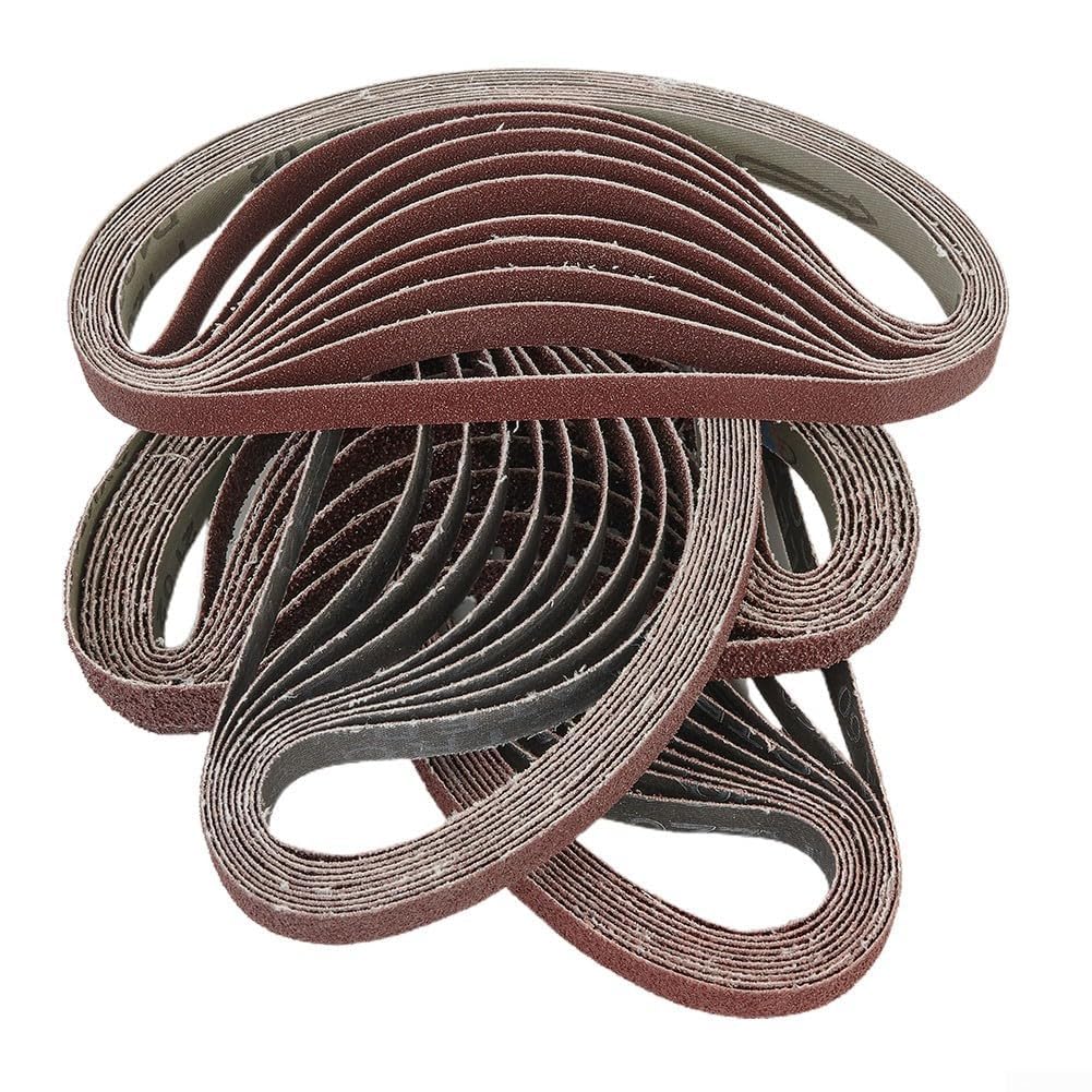 Lot de 60 bandes abrasives 13 mm de largeur 457 mm de long Grain 40 60 80 120 180 240 Compatible avec BD280 BD282E BD290 BD292E KA292E KA293E