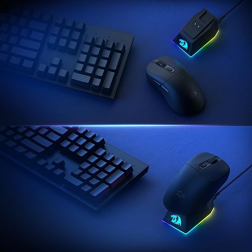 Miniatura 8 de Redragon M998 - Mouse inalámbrico ligero para juegos con base de carga magnética RGB, BT/2.4G inalámbrico/con cable, 24000 DPI, 6 botones