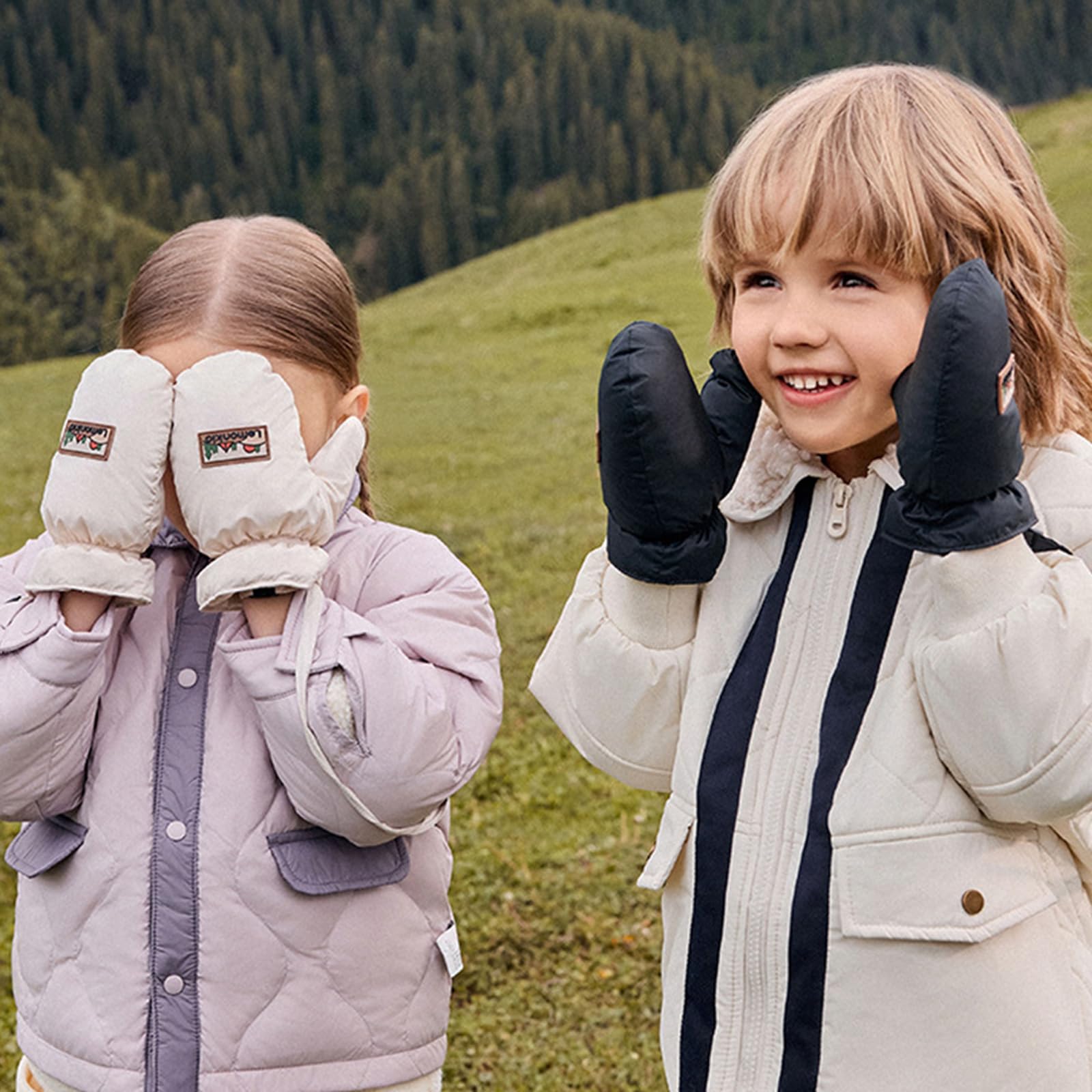 Guantes de esquí de invierno para niños, guantes cálidos con forro polar, diseño hermético y resistente al viento, guantes para niños, fáciles de transportar para niños y niñas