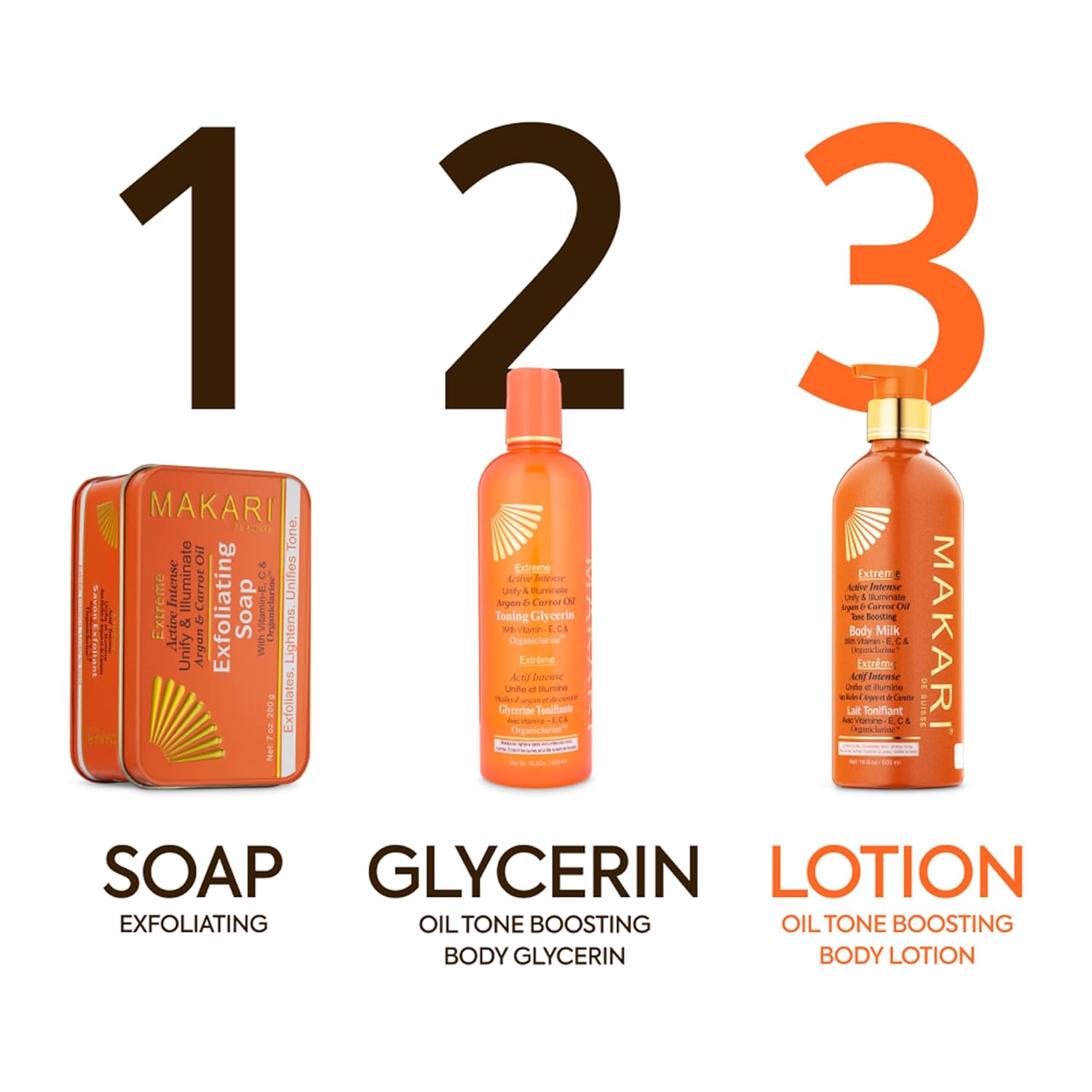 MAKARI Extreme Active Intense Carrot & Argan Oil Body Milk (16.8 oz) | Helps Unify and Illuminate | Tone-Enhancing Body Lotion with Vitamins E & C | Supports a More Even-Looking Complexion - Image 8