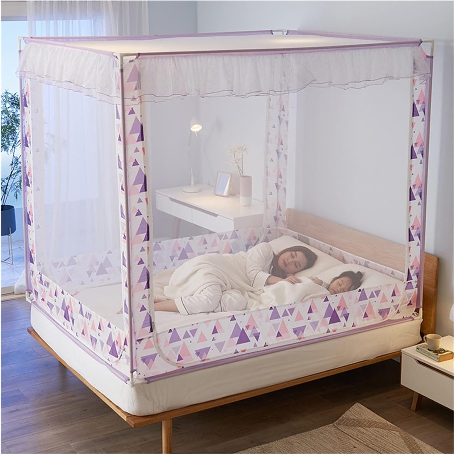 Mosquito Net Insect Screen Net Dense Mesh Large Size Upgraded Long Hanging Sets Square Screen for Home for Outdoor Camping Hiking,D 1.8 * 2.0m