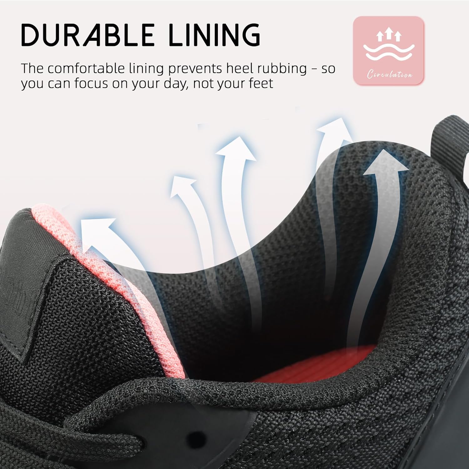 Non Slip Work Shoes for Women - Water Resistant, Breathable, Anti Static, Comfortable Shoes for Restaurant Food Service, Chef Kitchen, Hospital & Industrial, Black Pink Size 6-11 - Image 7