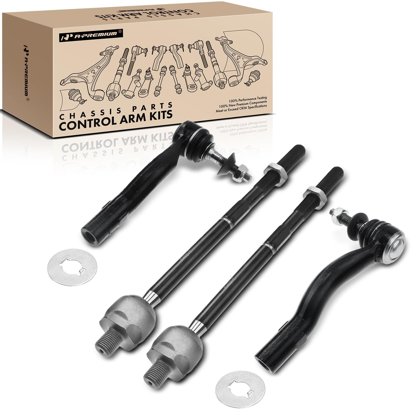 Moon rod nail parts Set 8P ♥︎·₊ A-Premium Set of 4, Front Inner & Outer Tie Rod End Kit