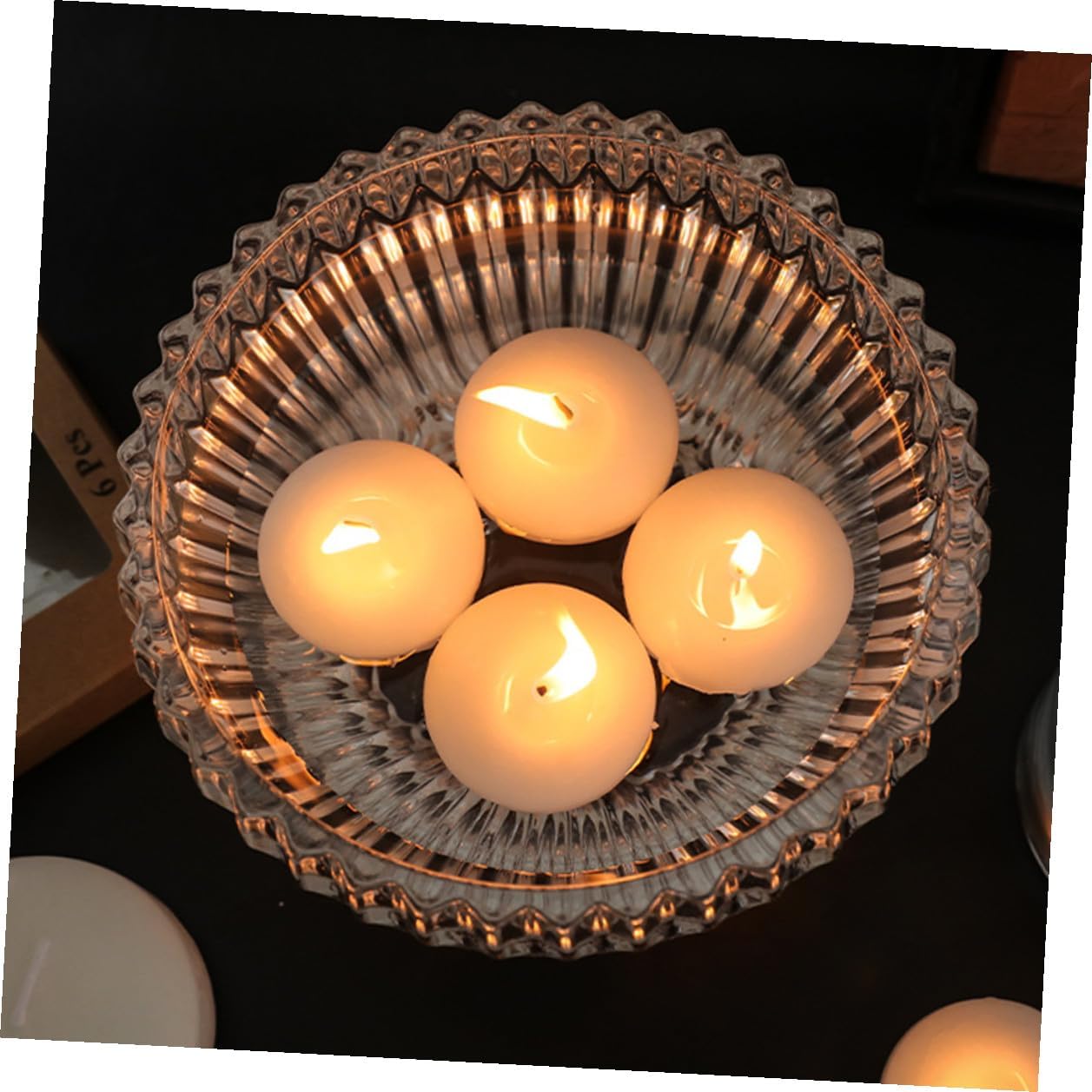 Floating Candles 6pcs Small Dripless Unscented Wax Romantic Party Decorations for Weddings Birthdays and Pool Use
