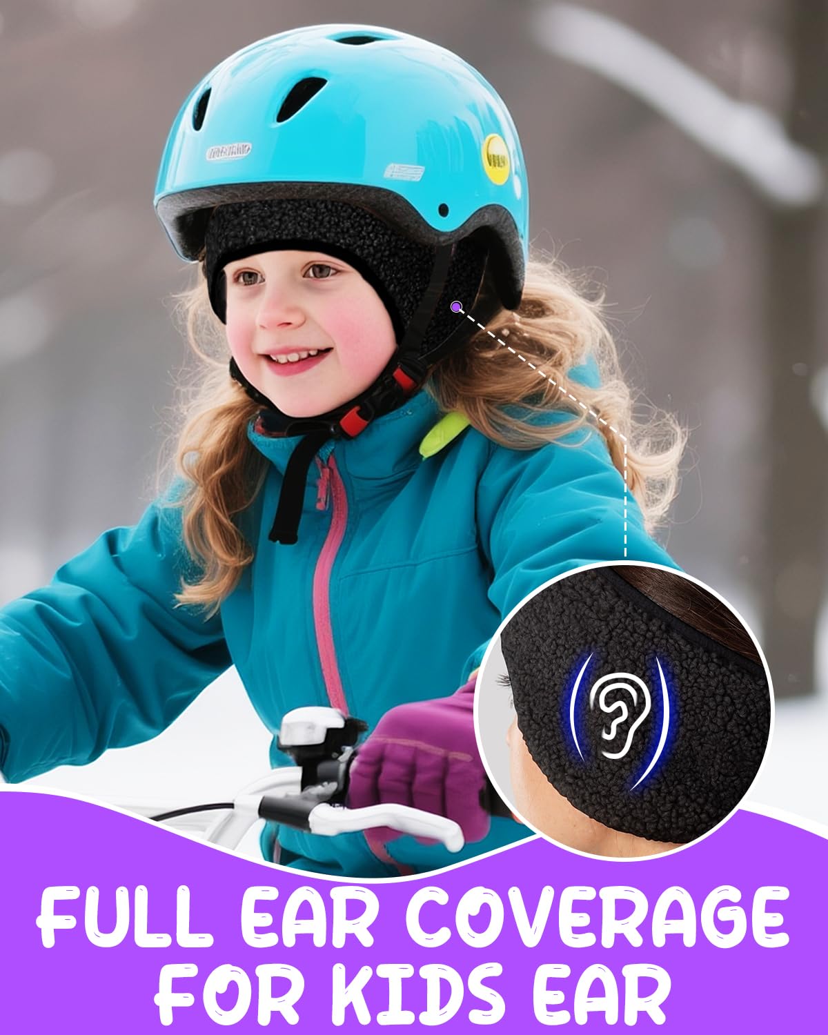 Lauzq Ear Warmers for Kids - Thermal Ear Muffs Winter Headbands for Boys Girls in Cold Weather for Running Cycling Ski 1