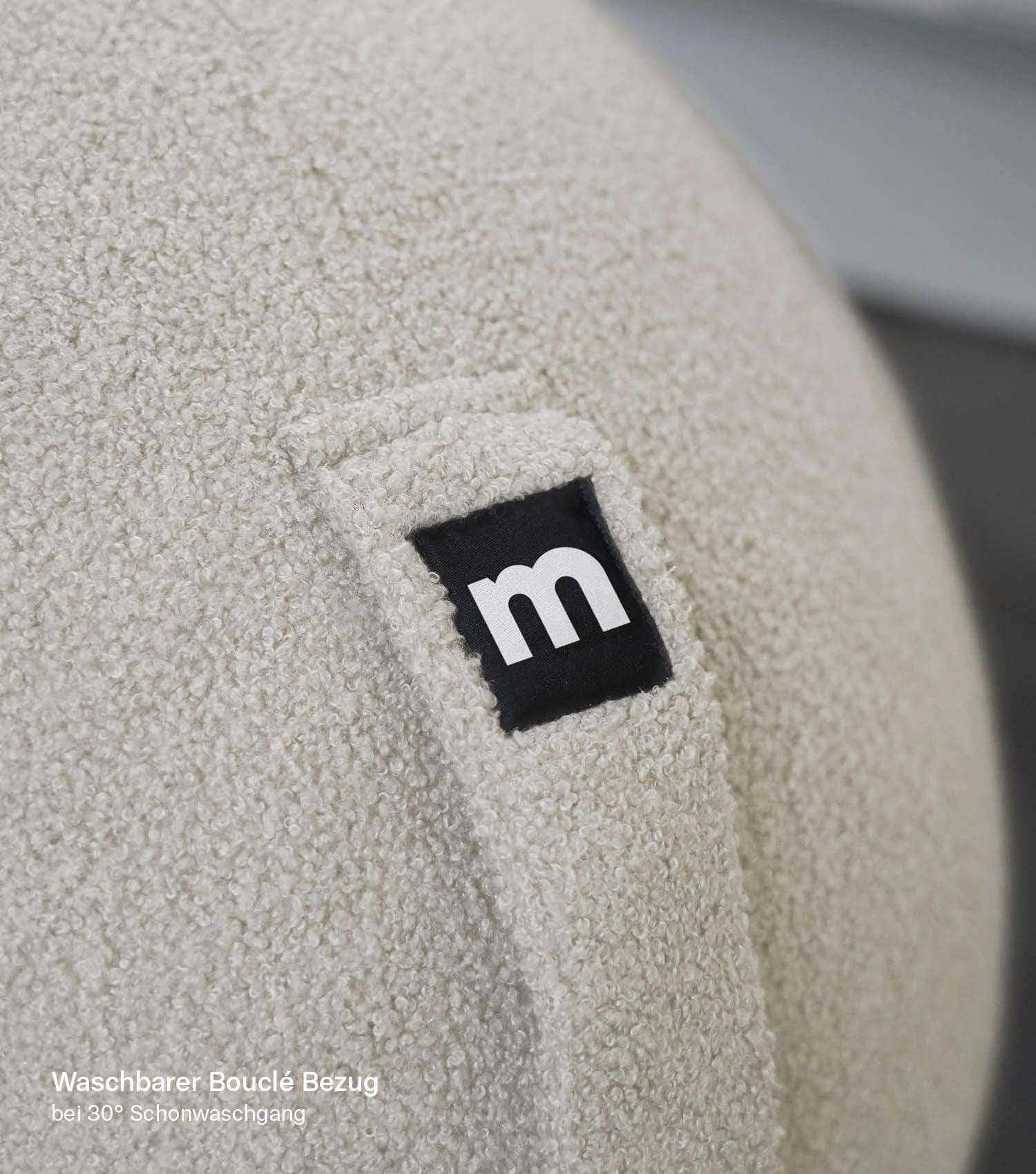 mokebo ergonomischer Sitzball 'Der Runde' mit Pumpe, Pezziball, Yogaball oder Gymnastikball mit Teddybezug, 65cm Breite, Bürostuhl Alternative für Zuhause & Büro in Natur Beige