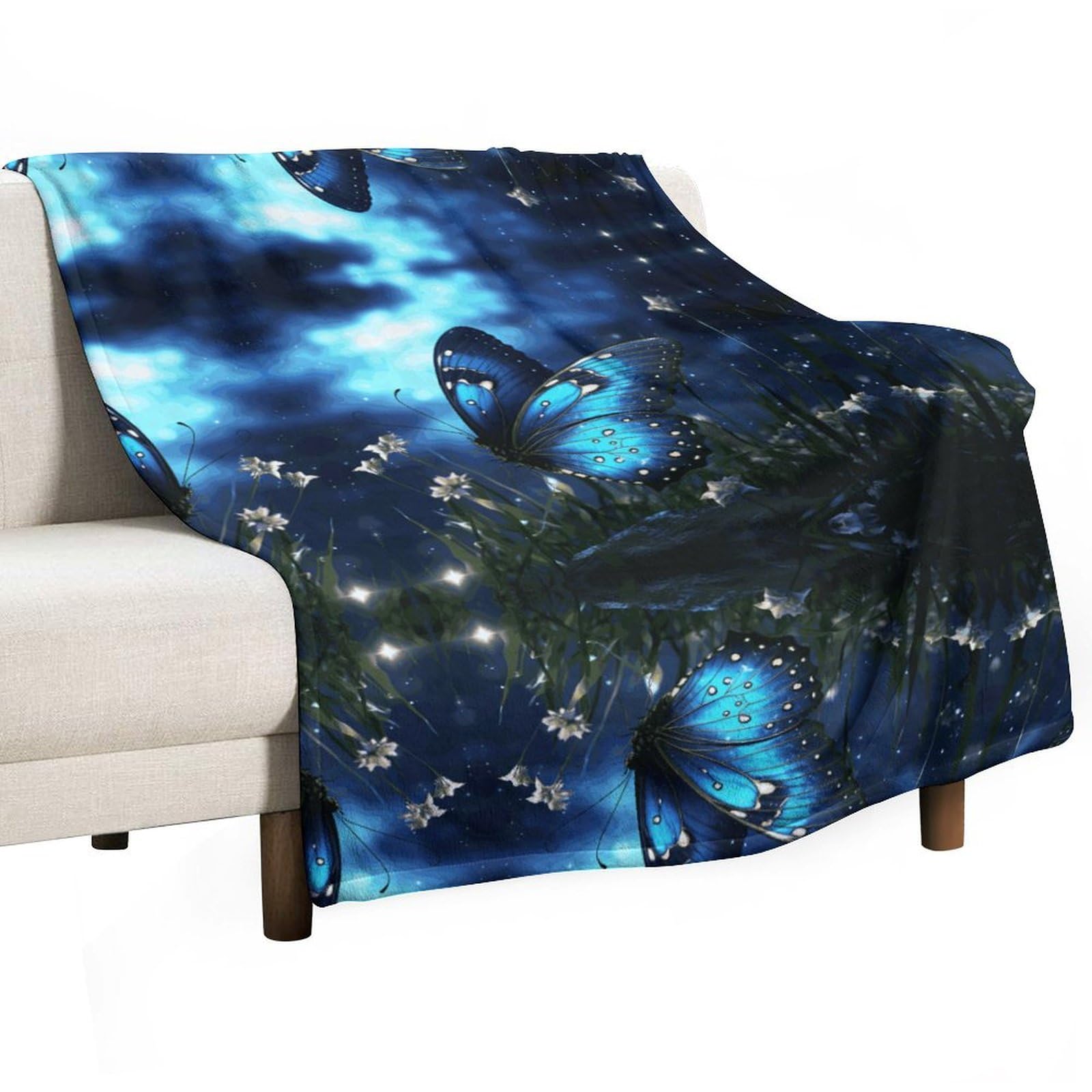 Couverture de nuit papillon en flanelle douce et chaude pour lit et canapé