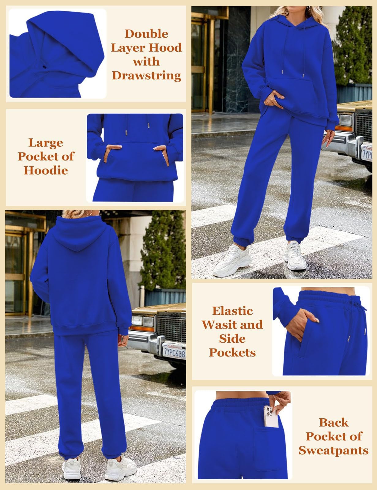 Tuta Palestra Donna Set Palestra Felpa Con Cappuccio E Pantaloni Jogging Completo Ginnastica Casual Comode 2 Pezzi Da Casa Elegante Taglie Forti Tuta Sportiva Curvy Tempo Libero Abbigliamento Leggera