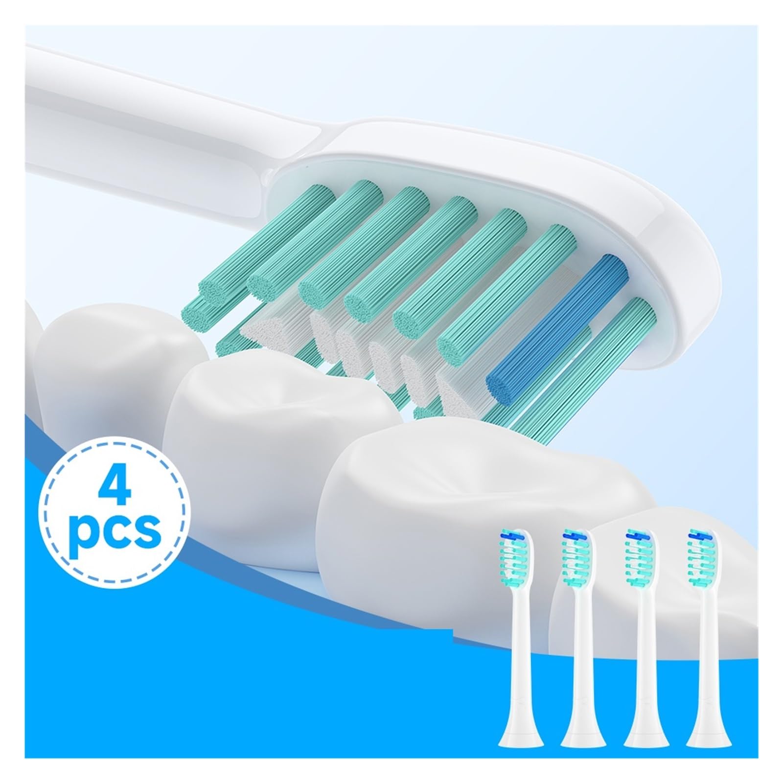 Cabezales suaves de repuesto, compatible con Philips | Cabezales suaves de plástico para reemplazo habitual del cepillo y limpieza oral diaria(20HB100B)