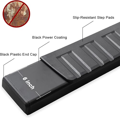 Miniatura 9 de Estribos de 6 pulgadas compatibles con Ford Ranger Super Crew Cab 2019-2025 con 4 puertas de tamaño completo. Ford Ranger Steps Rock Sliders