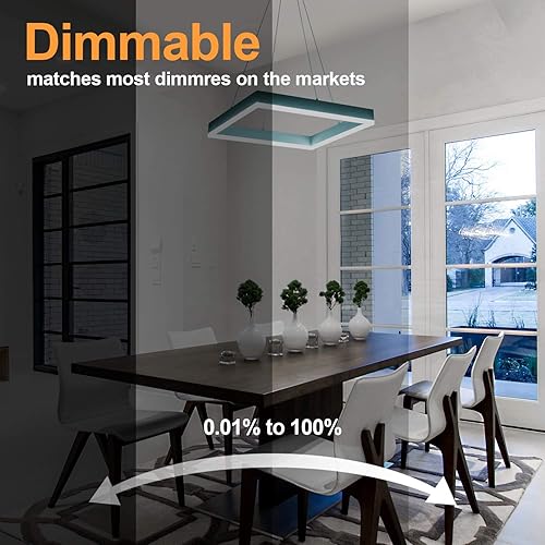 Miniatura 3 de ROYAL PEARL Candelabro LED moderno de 3 anillos para comedor, lámpara colgante cuadrada, lámparas regulables para vestíbulo, dormitorio, escalera,