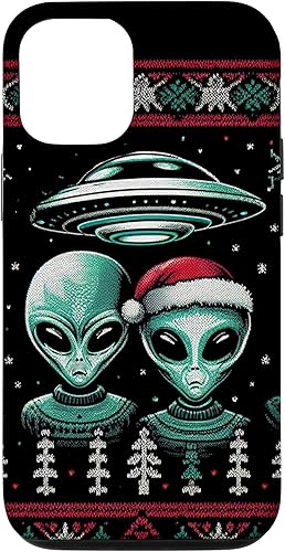 Funda de pijama para iPhone 1212 Pro Alien UFO Christmas Ugly Sweater