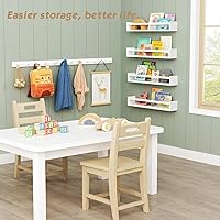 Vista 6 de Forbena White Coat Hooks Wall Mount for Hanging 4 Pack, 16 Inch Wood Entryway Coat Rack Wall Mounted Heavy Duty, Modern Large Wall Hooks for Hats