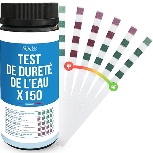 150 Bandelettes Tests TH Eau Potable – Kit Analyse Dureté de l'Eau Calcaire – Te