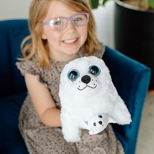 Miniatura 7 de The Petting Zoo Peluche de sello de arpa para mamá y bebé, regalos para niños, animales del océano Pocketz, juguete de peluche de sello de arpa de