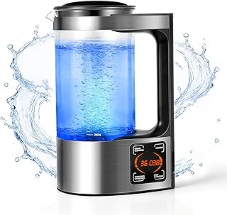 Generador de Agua Hidrogenada 2L Portátil Botella de Agua Rica en Hidrógeno con Calentamiento PTC Pantalla Táctil LED Digital Termostato para Hogar Oficina