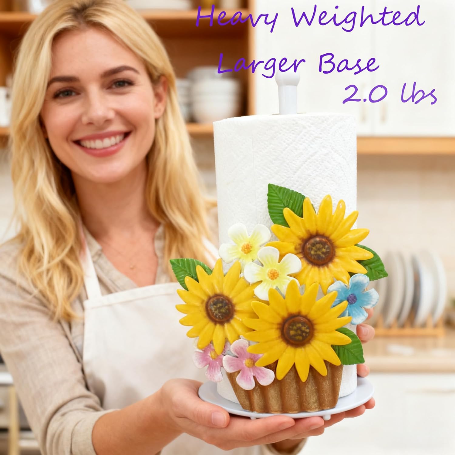 Sunflower Paper Towel Holder Sunflower Kitchen Decor Sunflower Gifts for Women Sunflower Decor for Countertop Cute Paper Towel Holder Yellow Kitchen Decor Home Stuff Housewarming Gifts