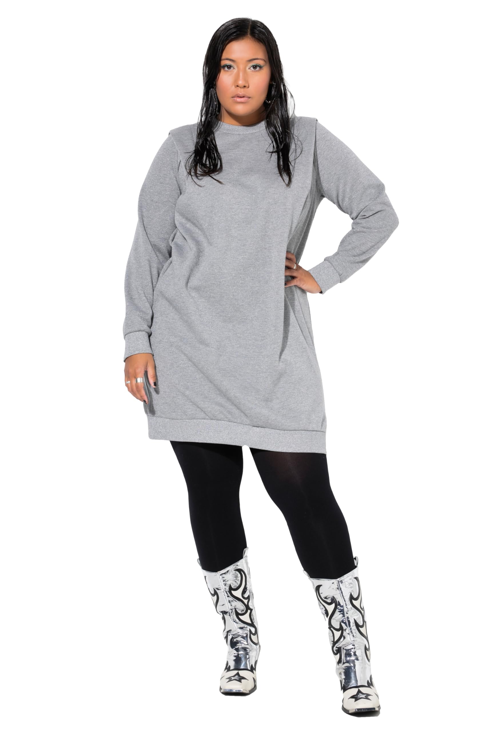 Studio Untold Damen große Größen Übergrößen Plus Size Sweatkleid, Oversized, betonte Schultern 799659