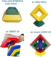Vista 5 de Pyramid Stacking Toy Building Blocks 3D Puzzle Brain Teasers for Kids and Adults-Creative Preschool Learning Activities- Toddler Building Toys, Kids