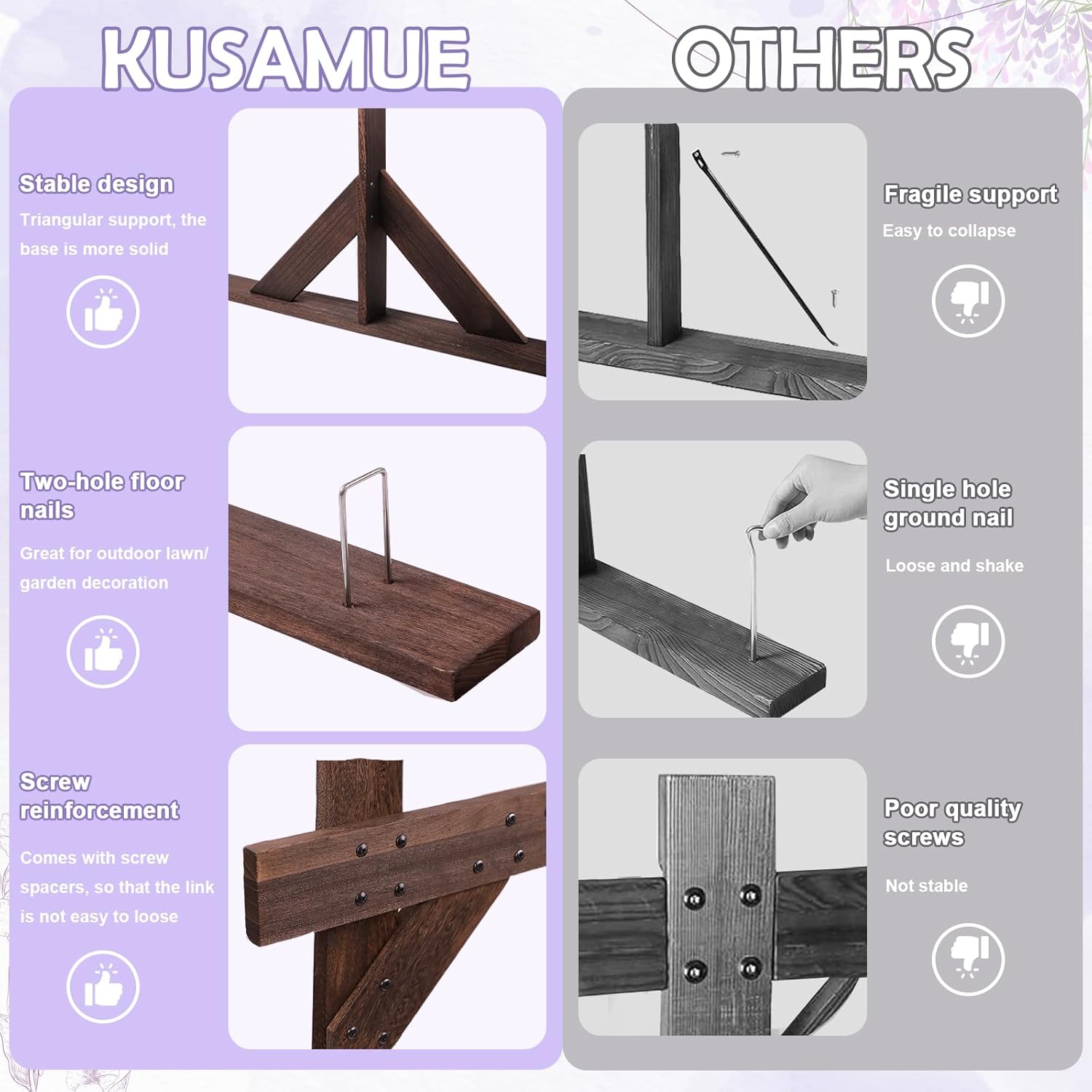 Square Wooden Wedding Arch Frame 7.48 FT Square Wood Arch Wedding Arbor Backdrop Stand for Ceremony Party Proposal Scene Garden Beach Forest Rustic Boho Decoration(7.48ft)