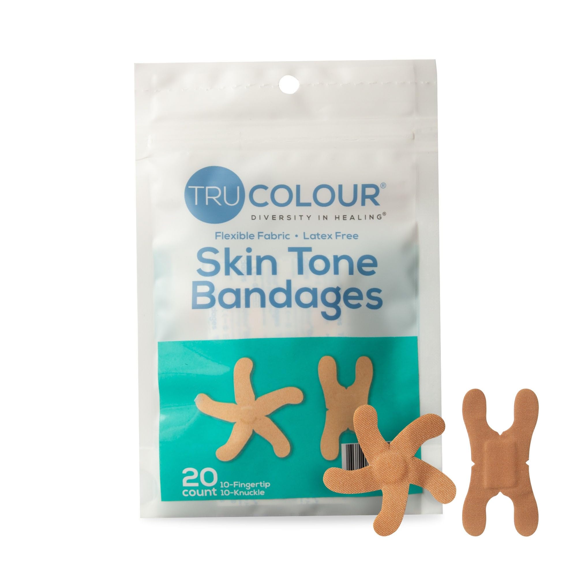 hautton fingertip & knöchel bandagen: beige einzel tasche (20-count, aqua-tasche)