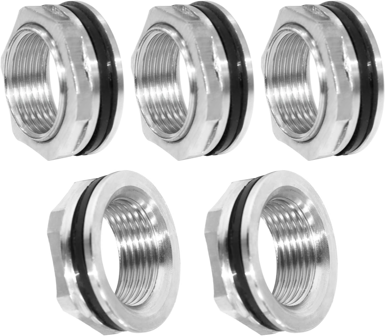 1" Female Water Tank Connector Bulkhead Fittings Stainless Steel for Water Storage Barrel Stock Tank (Pack of 2)