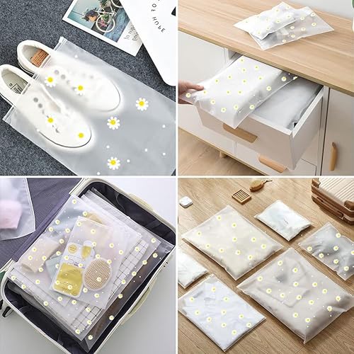 Miniatura 2 de 50 bolsas de almacenamiento de viaje, bolsas transparentes resellables de plástico con cremallera, bolsas de embalaje para ropa, bolsas