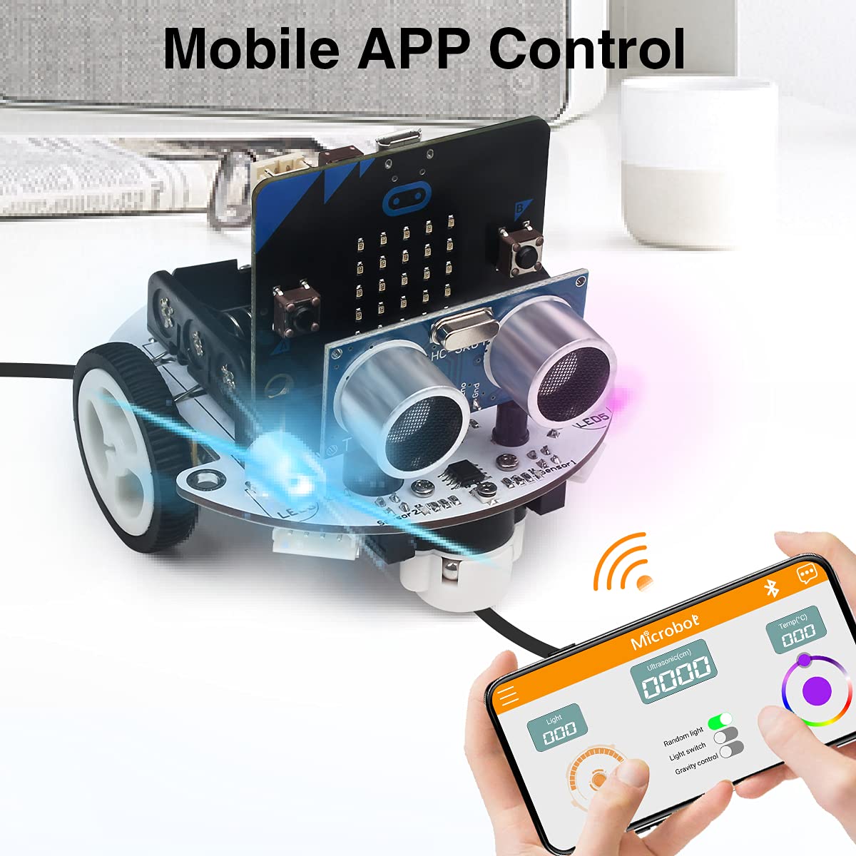 Amazon.co.jp: microbit プログラム可能なロボットキット マイクロボットロボット 車 STEM教育キット 子供用 DIY ( マイクロビットなし) : Toys & Games