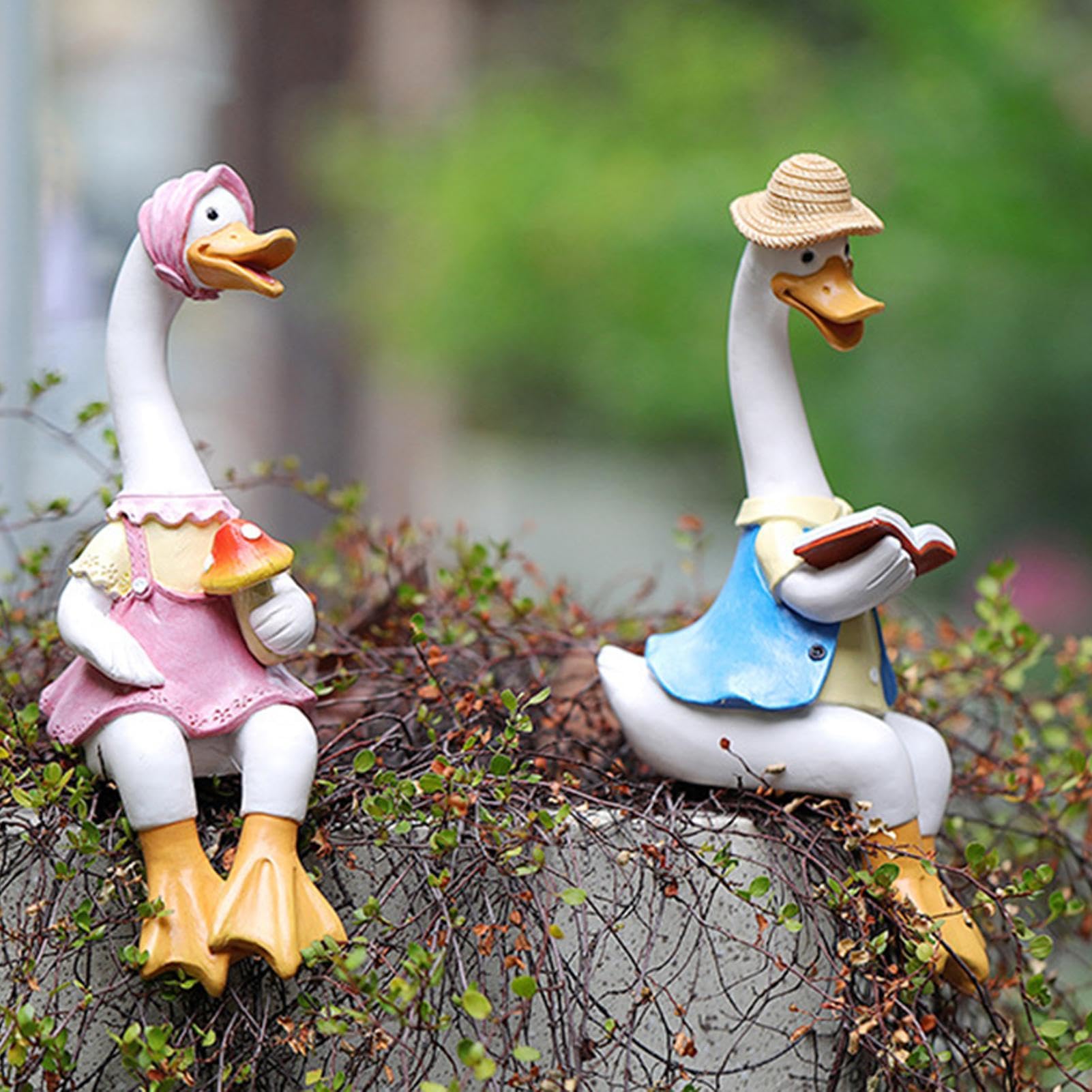 Kelendle Gartenstatuen – Entenpaar Aus Kunstharz, Wetterfest Für Garten & Zuhause