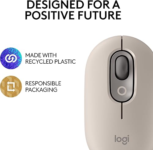 Miniatura 5 de Logitech Ratón POP, mouse inalámbrico con emojis personalizables, tecnología SilentTouch, desplazamiento de precisiónvelocidad, diseño compacto,