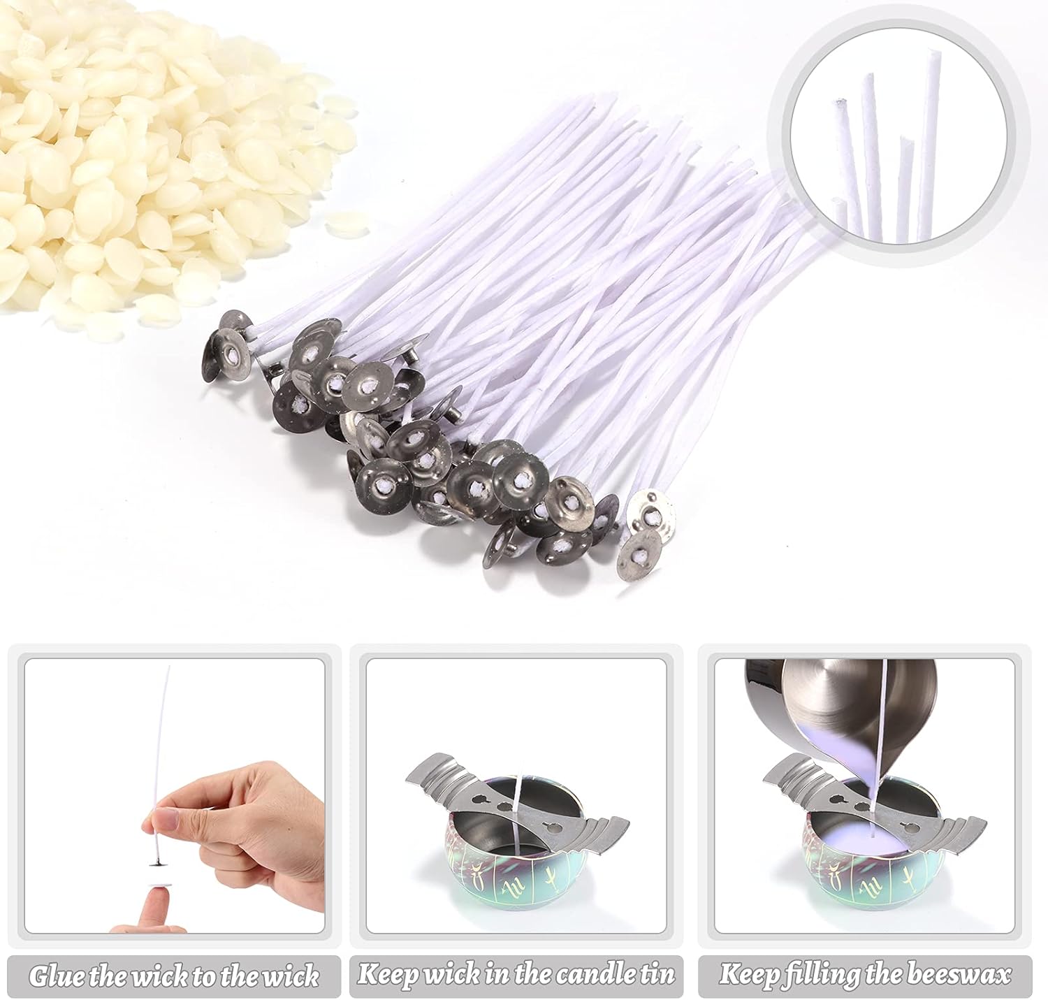 DIY Candle Making Kit, Scented Candles Supplies Crafts for Adults and Teens Gift Set for Women Including Fragrance, Beeswax, Center Devices, Tins, Wicks, Metal Pot, Wicks Sticker & Stir Rod