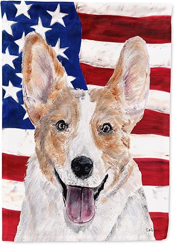 Miniatura 33 de Caroline's Treasures SS4017GF Bandera de Estados Unidos con Bulldog Inglés para jardín, bandera decorativa para patio exterior, patio, parterres,