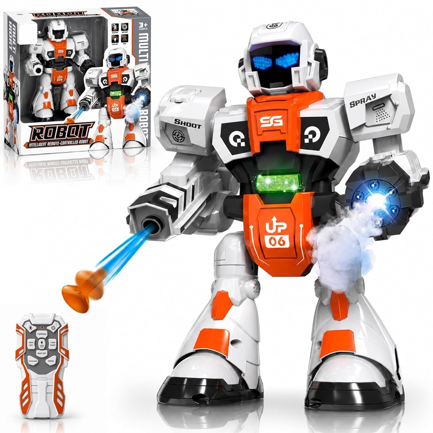 Smart AI Robot Toy for Kids with Remote Control & Gesture Control, Interactive Talking Robot with Music, Dancing, LED Face Display, Educational Gift for Boys & Girls Age 3+-image-43