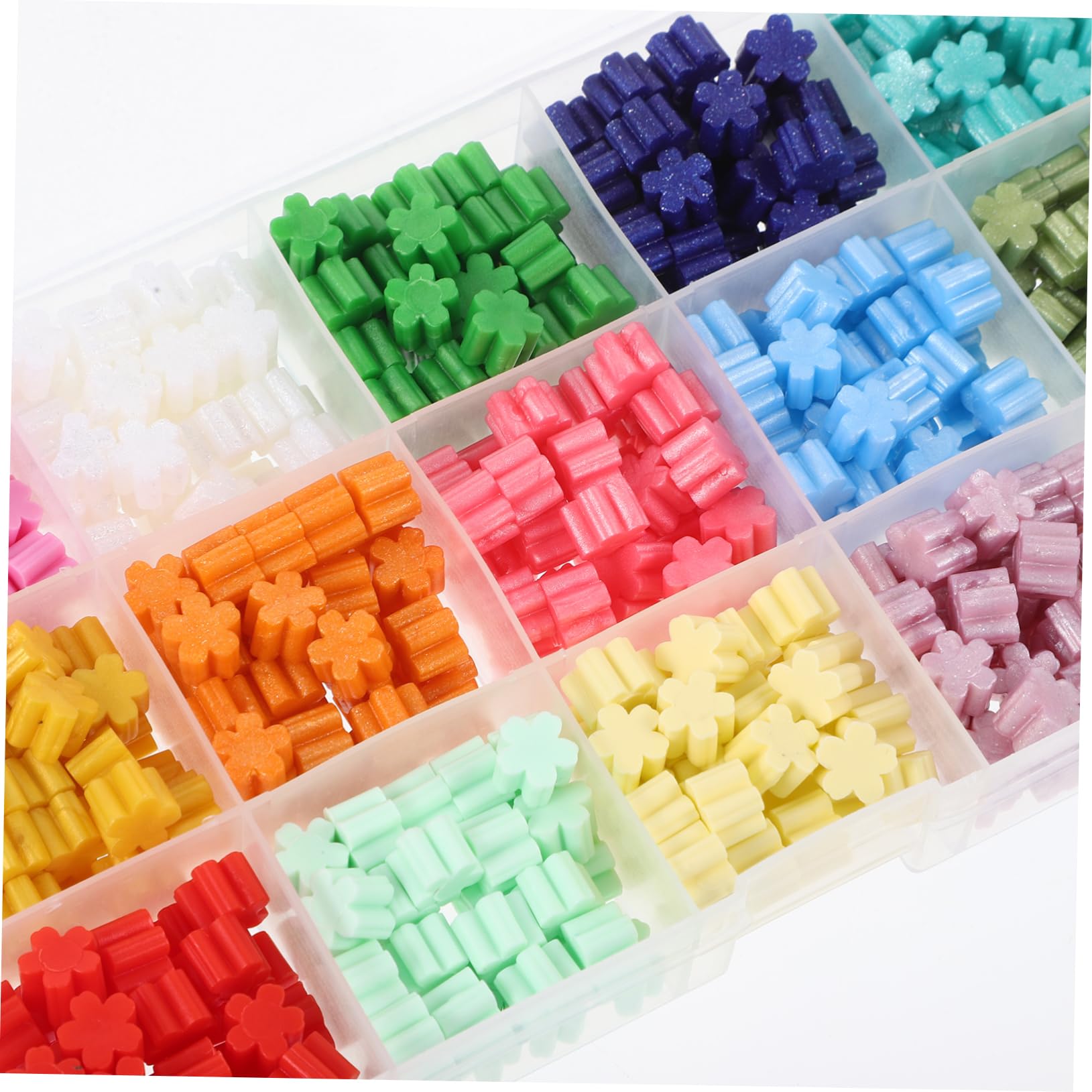 NUOBESTY 5 Boxen Retro Sealing Wax Beads Achteckige Wachssiegelperlen für Diy Farben Schnelltrocknend und Einfach zu Verwenden für Einladungen und