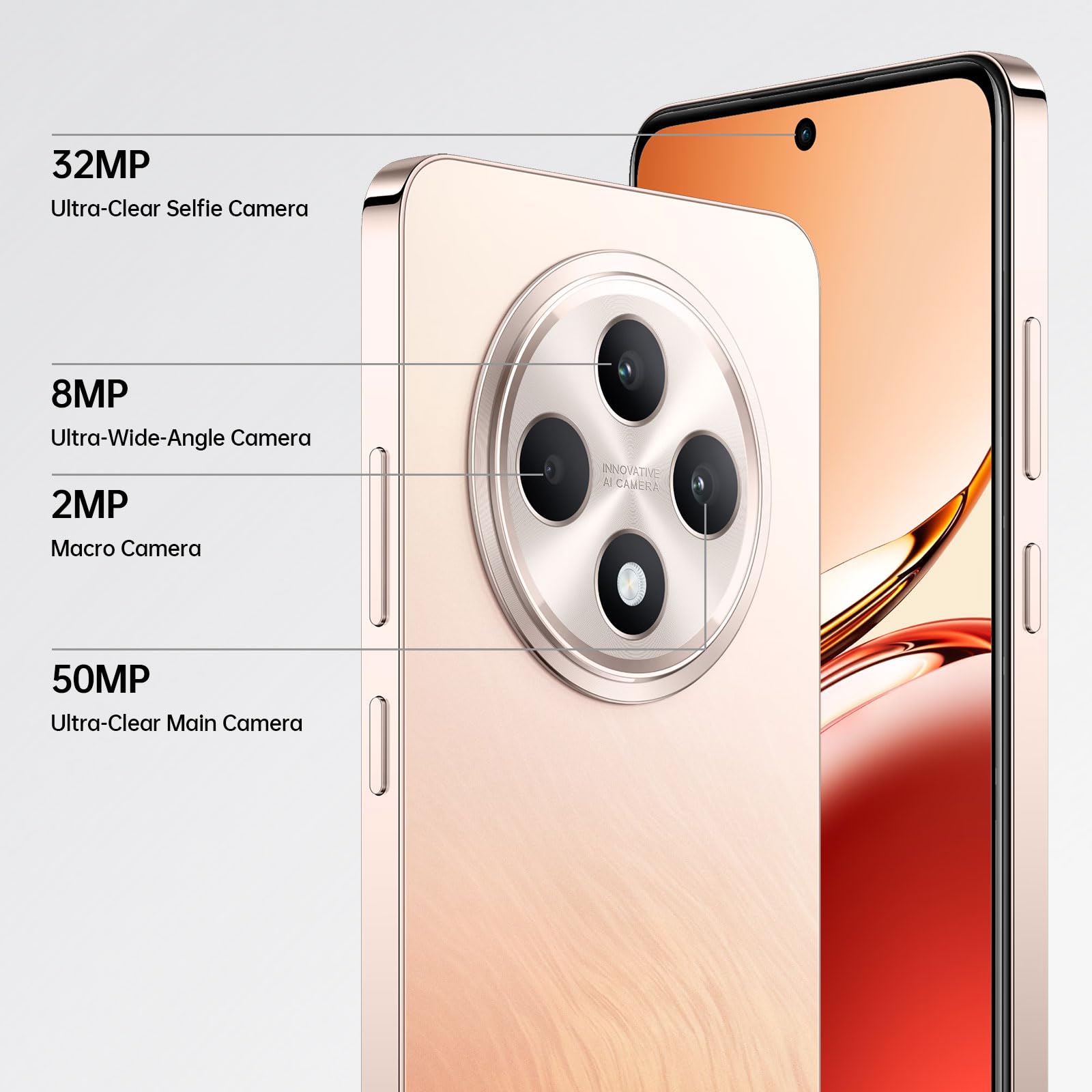 OPPO Reno12 FS 5G 12+512GB, Sbloccato Android Smartphone AI, 120Hz 6,67" OLED, Dimensity 6300, Fotocamera AI 50+8+2MP, Telefono SUPERVOOC 45W, Batteria 5000mAh, Protezione IP64, Double SIM, Arancio