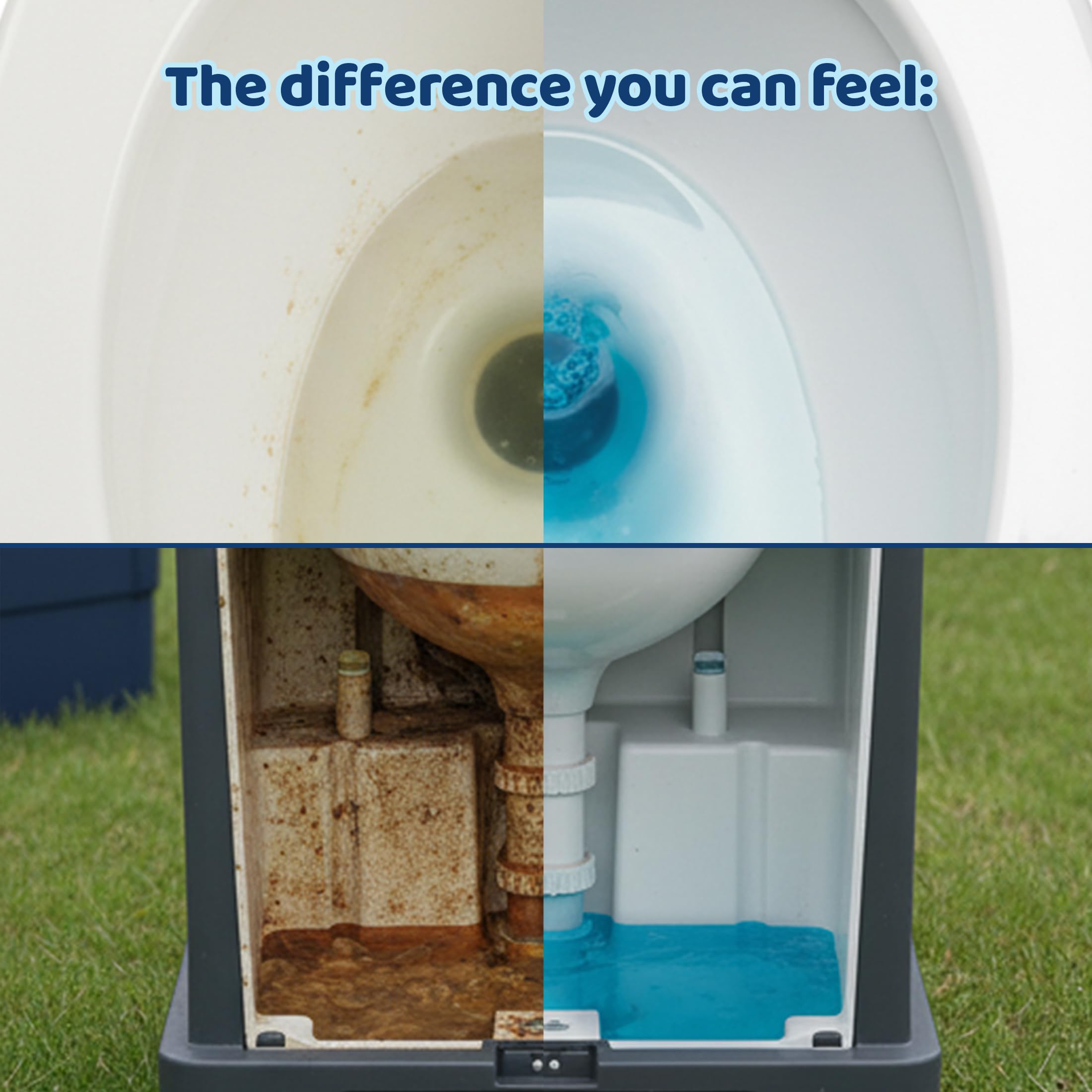 InBlue 5L Liquido Sanitario & Additivo WC da Campeggio 2 in 1 | Chimico WC, Per serbatoio acque chiare & scarico, Camper e roulotte