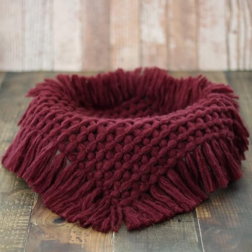 Miniatura 22 de Coberllus Accesorios de Fotografía para Bebé Recién Nacido Manta Tejida a Mano Envoltura Trenzada Ayuda para Posado Fondos para Sesión de Fotografía