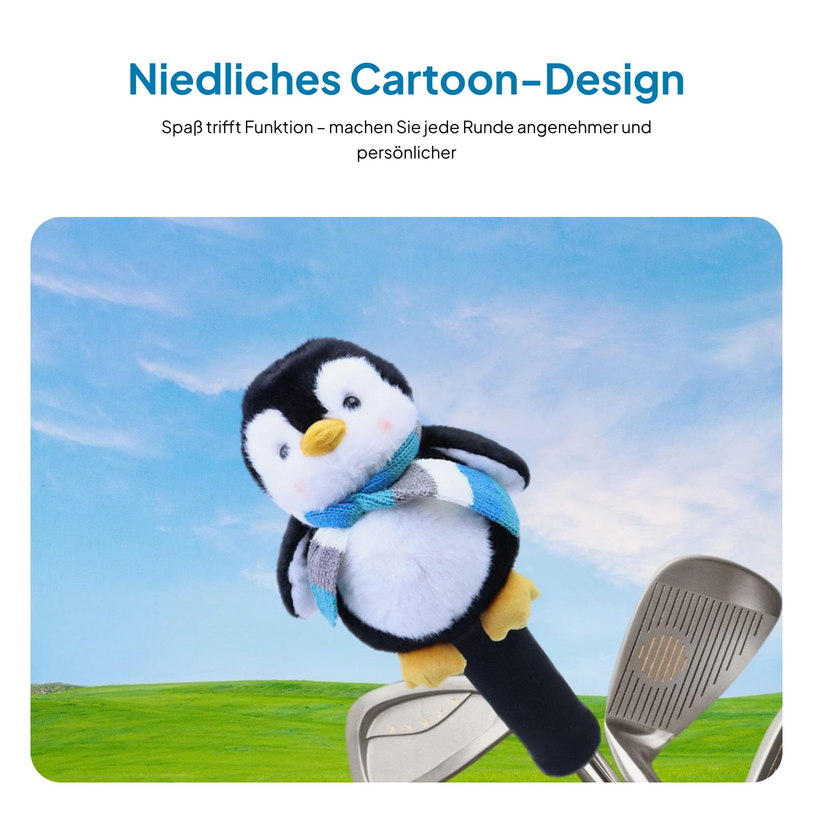 Harilla Golfschlägerhaube, lustige Schlägerkopf-Abdeckung mit Tierform, Langer Hals, Cartoon-Putter-Kopf-Abdeckung, weiche Plüsch-Driver-Schlägerkopf-Abdeckung für Hölzer & Eisen